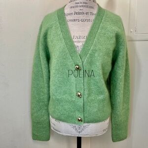 & Other Stories Green Cardigan with apple buttons